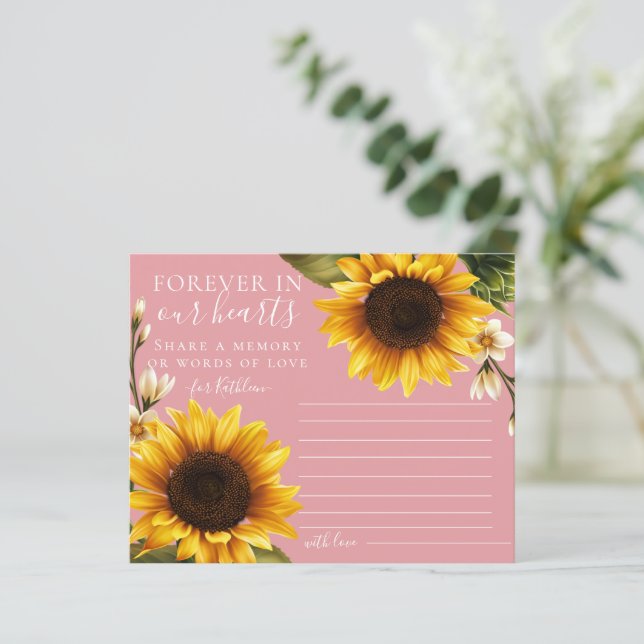 Rubor Sunflowers comparte una tarjeta de asistenci (Anverso de pie)