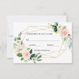 Rubor White Bloom Gold Frame Floral Wedding RSVP