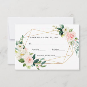 Rubor White Bloom Gold Frame Floral Wedding RSVP