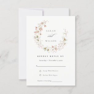 Rubor White Meadow Floral Wreath Wedding RSVP