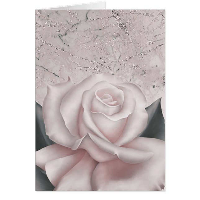 Rubor White Rose Glam Marble moderno Shabby Chic (Frente)