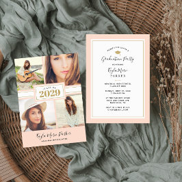 Rubor y Gold | 4 Invitación a graduación de fotos