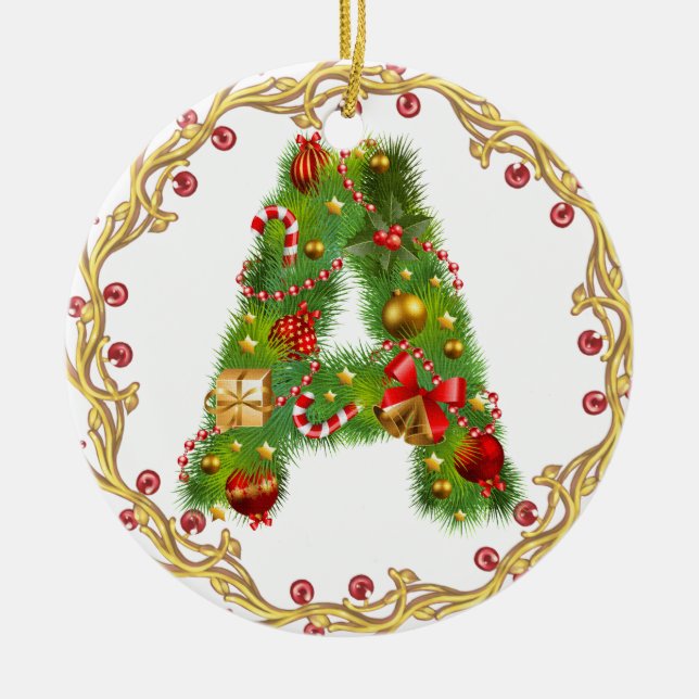 rubrique el ornamento con monograma del navidad de (Frente)