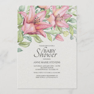 Rubrum Lilies Invitación Baby Shower