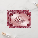 Ruby 40º aniversario Boda 4.5x6.25 Invitación<br><div class="desc">Diseño de imágenes digitales con un tema de color rojo rubí con una variedad de imágenes, formas, patrones, estilos y fuentes personalizados en esta "invitación al aniversario de un Boda de rubí" única. Este elegante y atractivo diseño se completa con un diseño al revés a juego con letras de texto...</div>