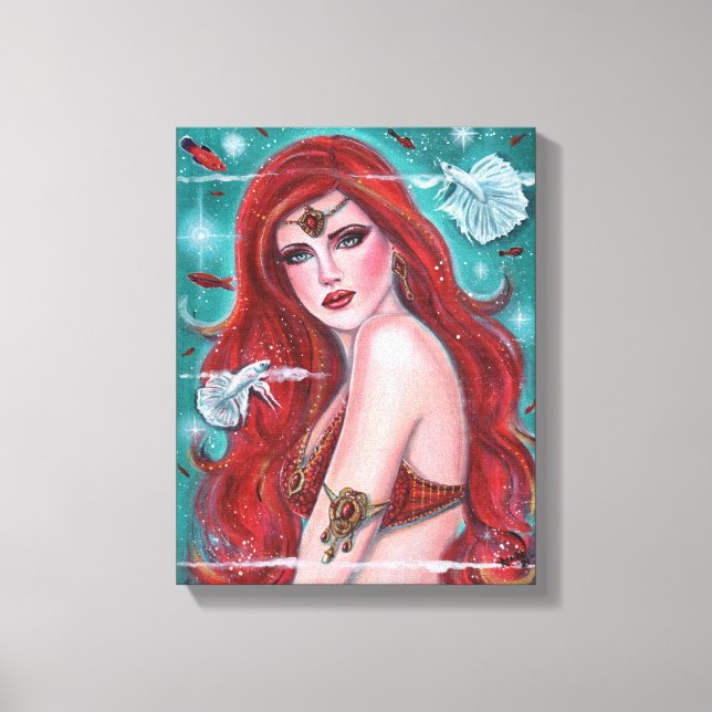 Ruby Carmina arte de sirena roja de Renee Lavoie (Anverso)