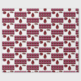 Ruby Gemstone Face Pattern Papel de envolvimiento 