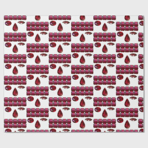 Ruby Gemstone Face Pattern Papel de envolvimiento