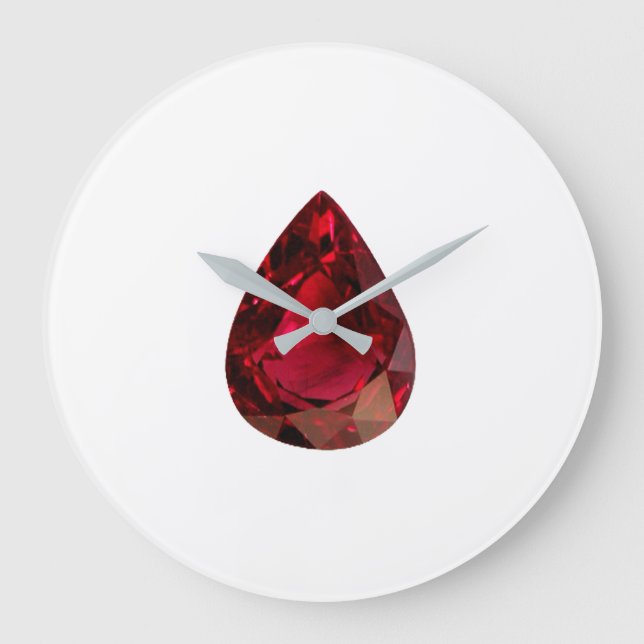 Ruby Gemstone Julio Birthstone Red Gran Reloj (Anverso)