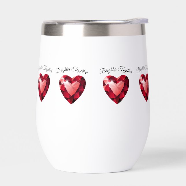 Ruby Heart Love Thermal mug Valentine Gift  (Izquierdo)