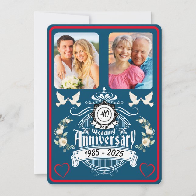 Ruby Jubilee 2 Foto Invitación a 40 años (Anverso)