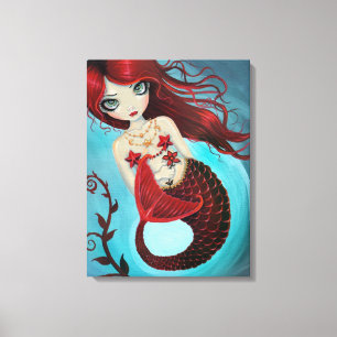 Ruby Mermaid Impresión de lienzo envuelto
