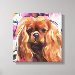 "Ruby" Pintura de perro Cavalier en lienzo