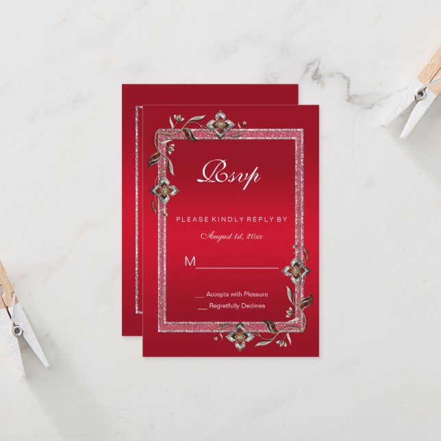 Ruby Red Gems y Purpurina Ruby 40TH Boda (Anverso/Reverso In Situ)