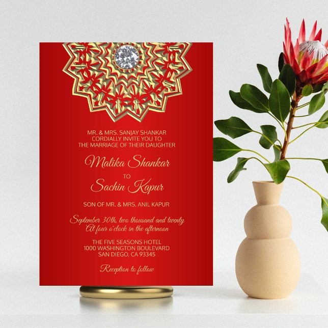 Ruby RED Mandala Invitaciones a la boda india de o (Subido por el creador)