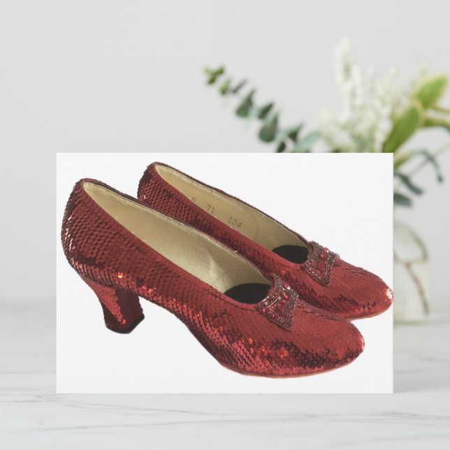 Ruby Red Slippers Zapatos Tarjetas Blank Malvadas! (Anverso de pie)
