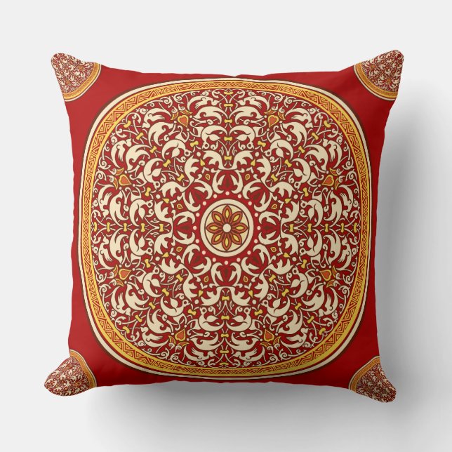 Ruby Sunset Floral Cojín decorativo (Anverso)