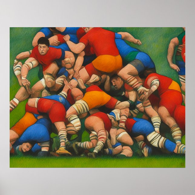 Ruck De Rugby - Arte En La Impresión De Canvas (Frente)