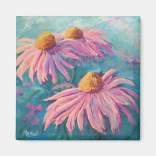 Rudbeckias rosados que pintan el imán