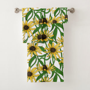 Rudbekia amarilla sobre blanco