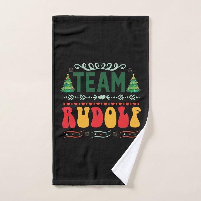 Rudolf equipo de regalo de Navidad (Toalla de mano)