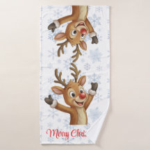 Rudolph con copos de nieve azules 