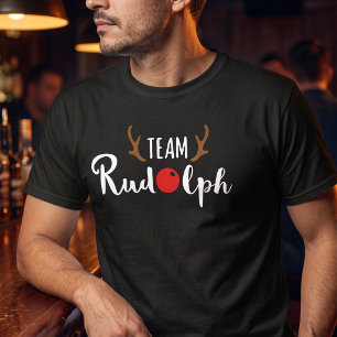Rudolph de la nariz roja divertida camiseta de vac