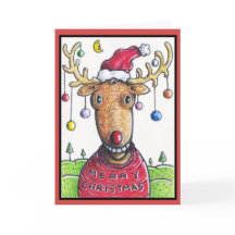 Rudolph el árbol de navidad sospechado rojo