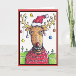 Rudolph el árbol de navidad sospechado rojo