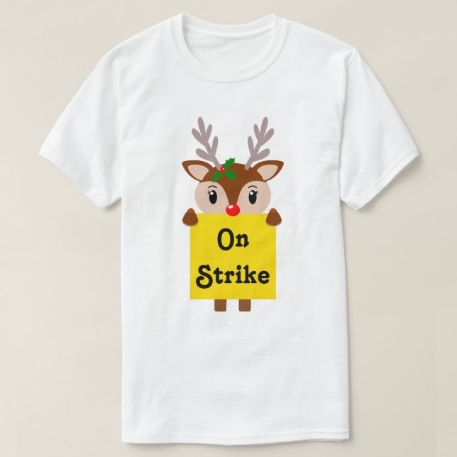 Rudolph En Camiseta De Navidades De Huelga (Diseño del anverso)