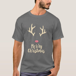 Rudolph la camiseta de los hombres renos de nariz