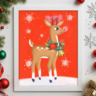 Rudolph La impresión de arte de renos de la nariz
