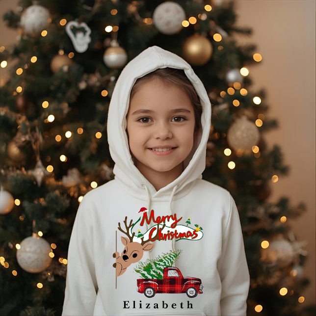 Rudolph Merry Christmas - Personalized Kids Hoodie (Subido por el creador)
