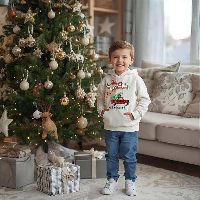 Rudolph Merry Christmas - Personalized Kids Hoodie (Subido por el creador)
