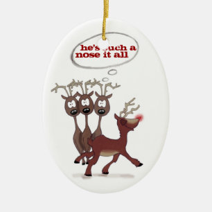 Rudolph "nariz él todo el" ornamento del