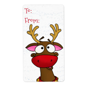 Rudolph, pegatinas de la etiqueta del regalo