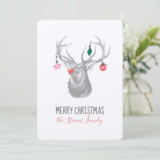 Rudolph Reno de Navidad Feliz Navidad (Anverso de pie)