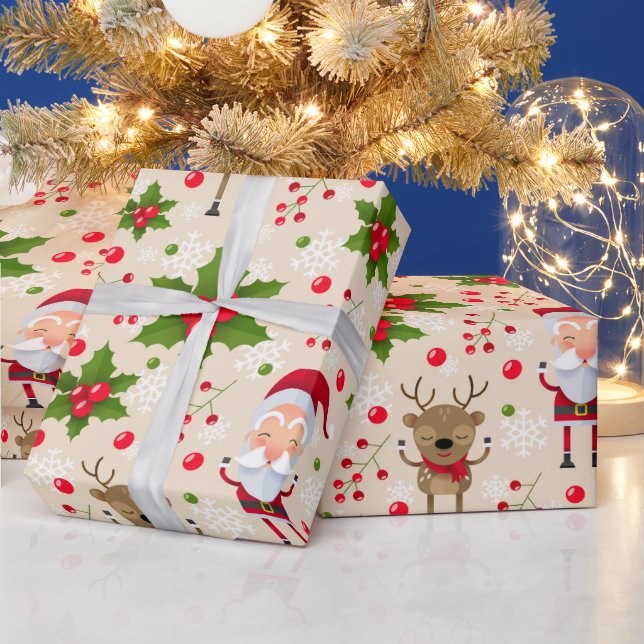 Rudolph Santa Snowman Navidades envolviendo papel (Vacaciones)