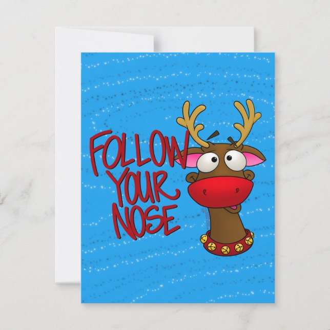 Rudolph, tarjeta de adorno de papel (Anverso)