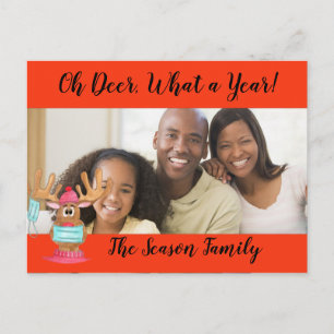 Rudolph: Tarjeta fotográfica de reno enmascarado e