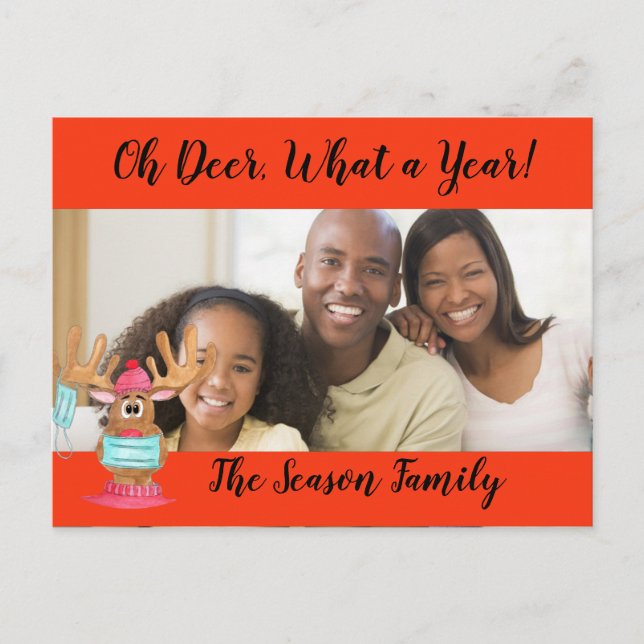 Rudolph: Tarjeta fotográfica de reno enmascarado e (Anverso)