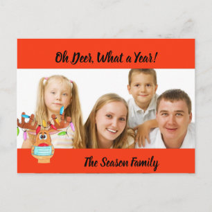 Rudolph: Tarjeta fotográfica de reno enmascarado e