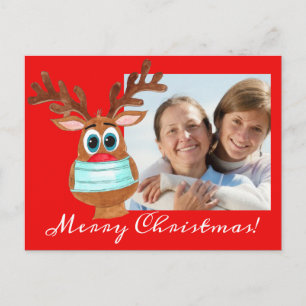 Rudolph: Tarjeta fotográfica de reno enmascarado e