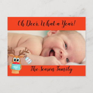 Rudolph: Tarjeta fotográfica de reno enmascarado e