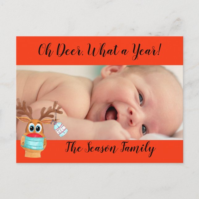 Rudolph: Tarjeta fotográfica de reno enmascarado e (Anverso)