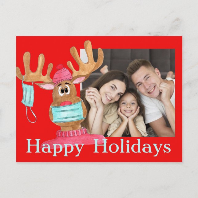 Rudolph: Tarjeta fotográfica de reno enmascarado e (Anverso)