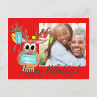 Rudolph: Tarjeta fotográfica de reno enmascarado e