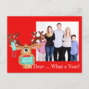 Rudolph: Tarjeta fotográfica de reno enmascarado e