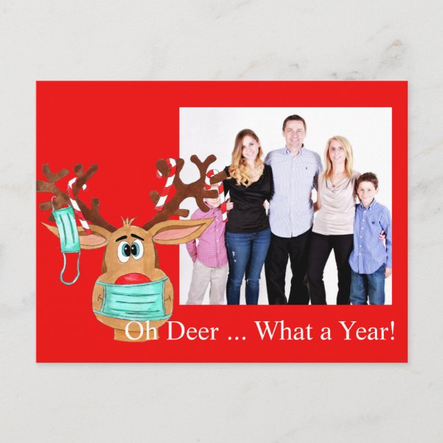 Rudolph: Tarjeta fotográfica de reno enmascarado e (Anverso)