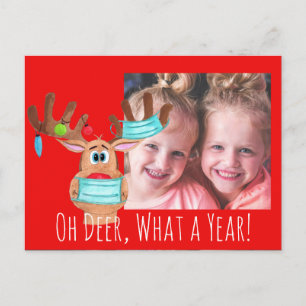 Rudolph: Tarjeta fotográfica de reno enmascarado e